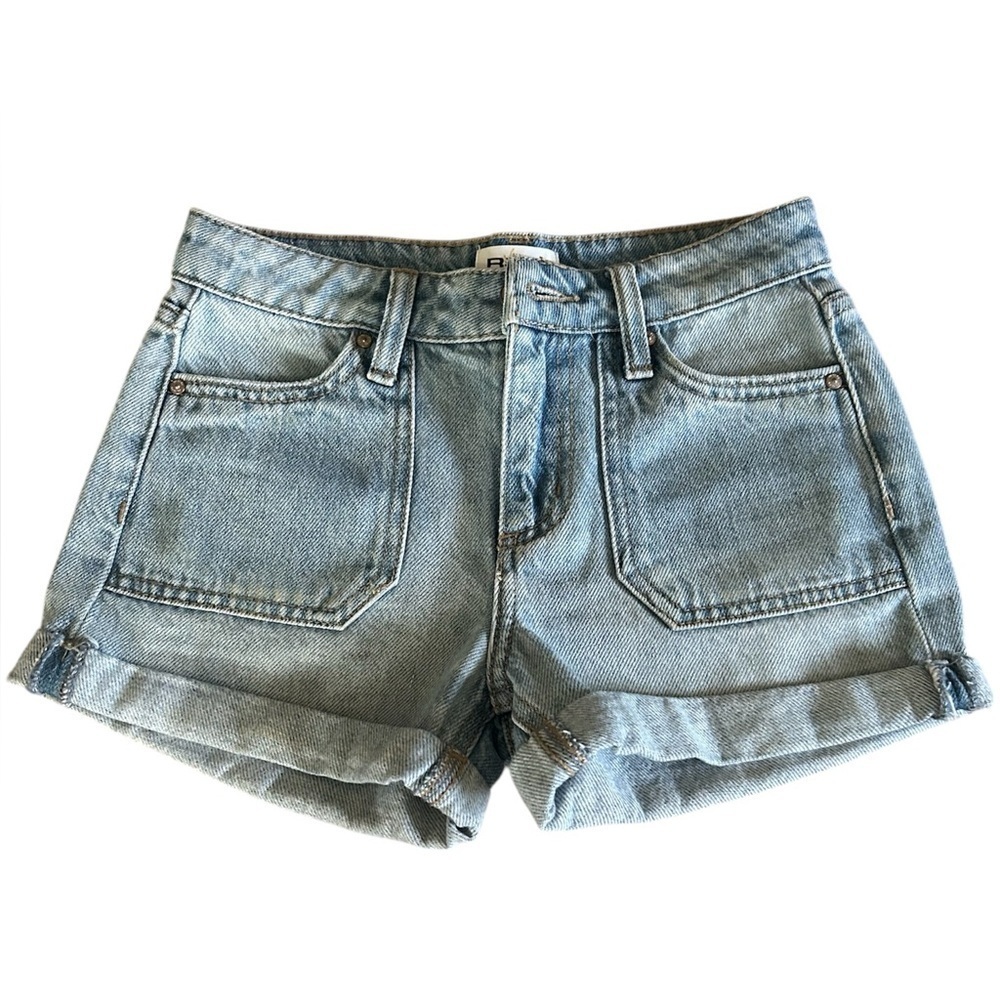 RSQ Girls Portchop Light Wash High Rise Denim Jean Shorts Size 8